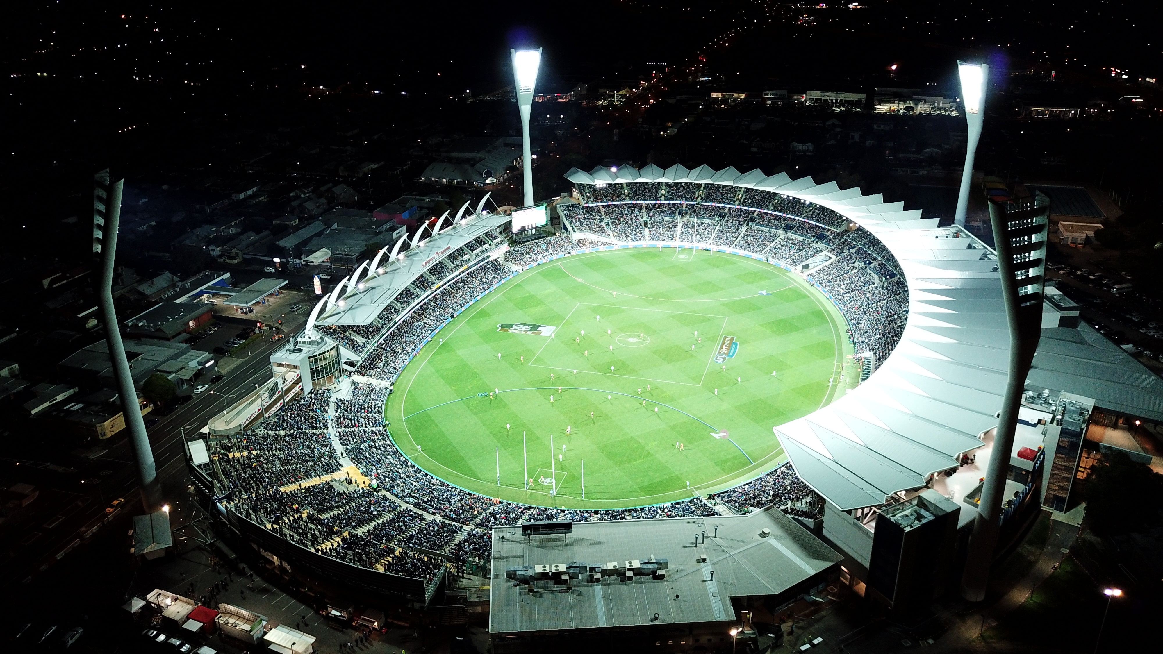 Aerial view of sporting ground showing the type of event VT Events can be used to manage